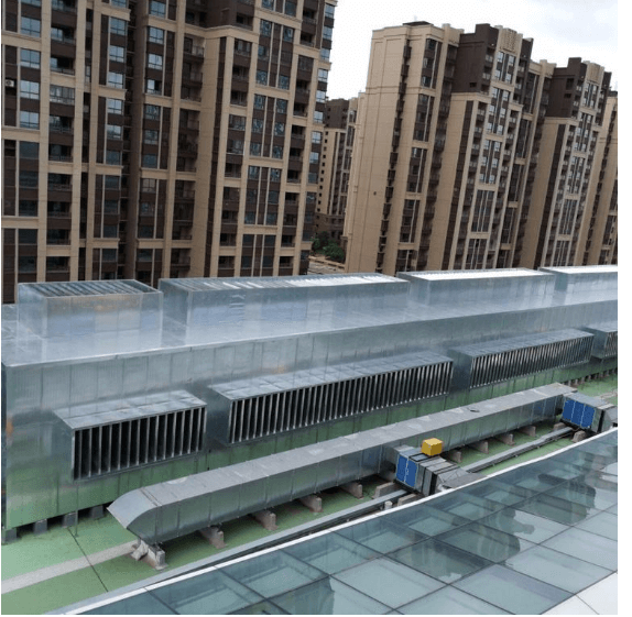 02 武漢天虹廣場樓頂冷卻塔降噪、冷卻塔噪音治理